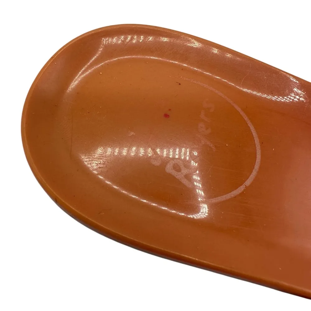 Jack Rogers Georgics Sandals Jelly Flip Flop Orange Gold Trim Medallion 7 - Image 7