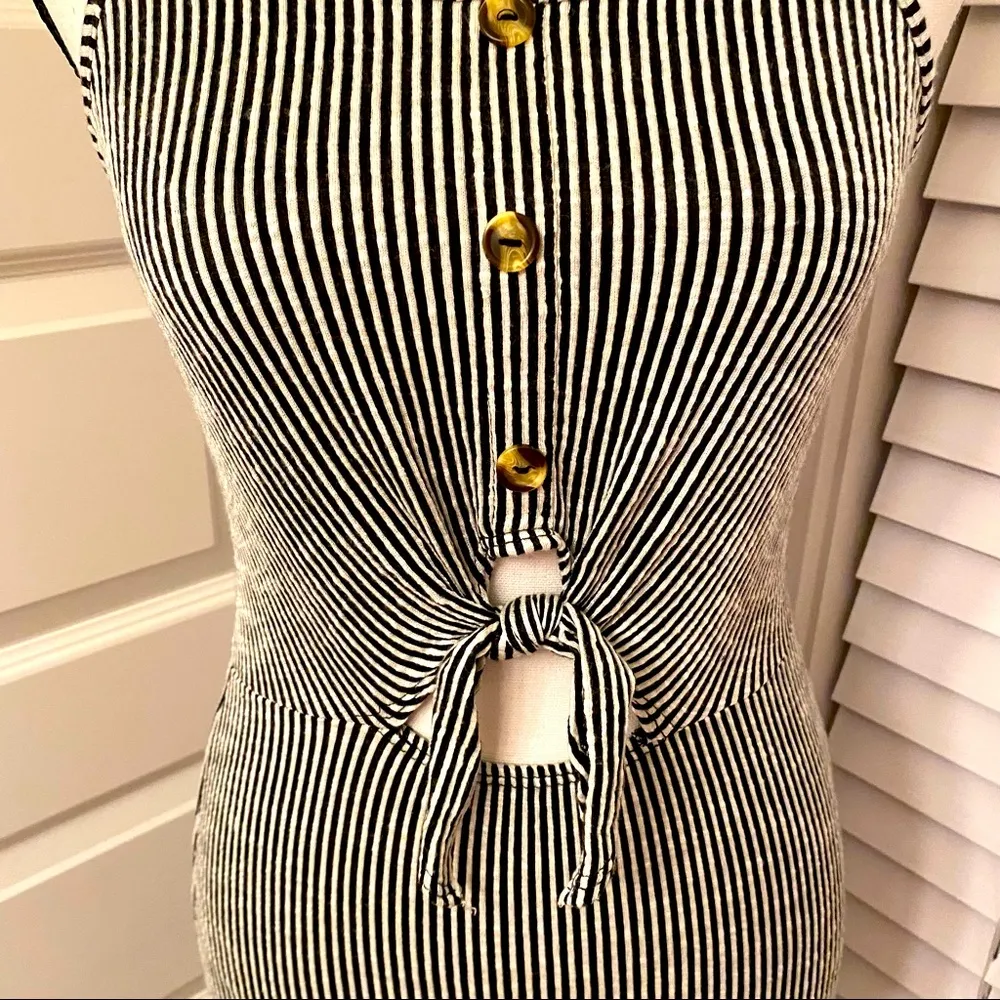 Caution to the wind|| Sexy fun black/white striped spaghetti strap dress - Image 3