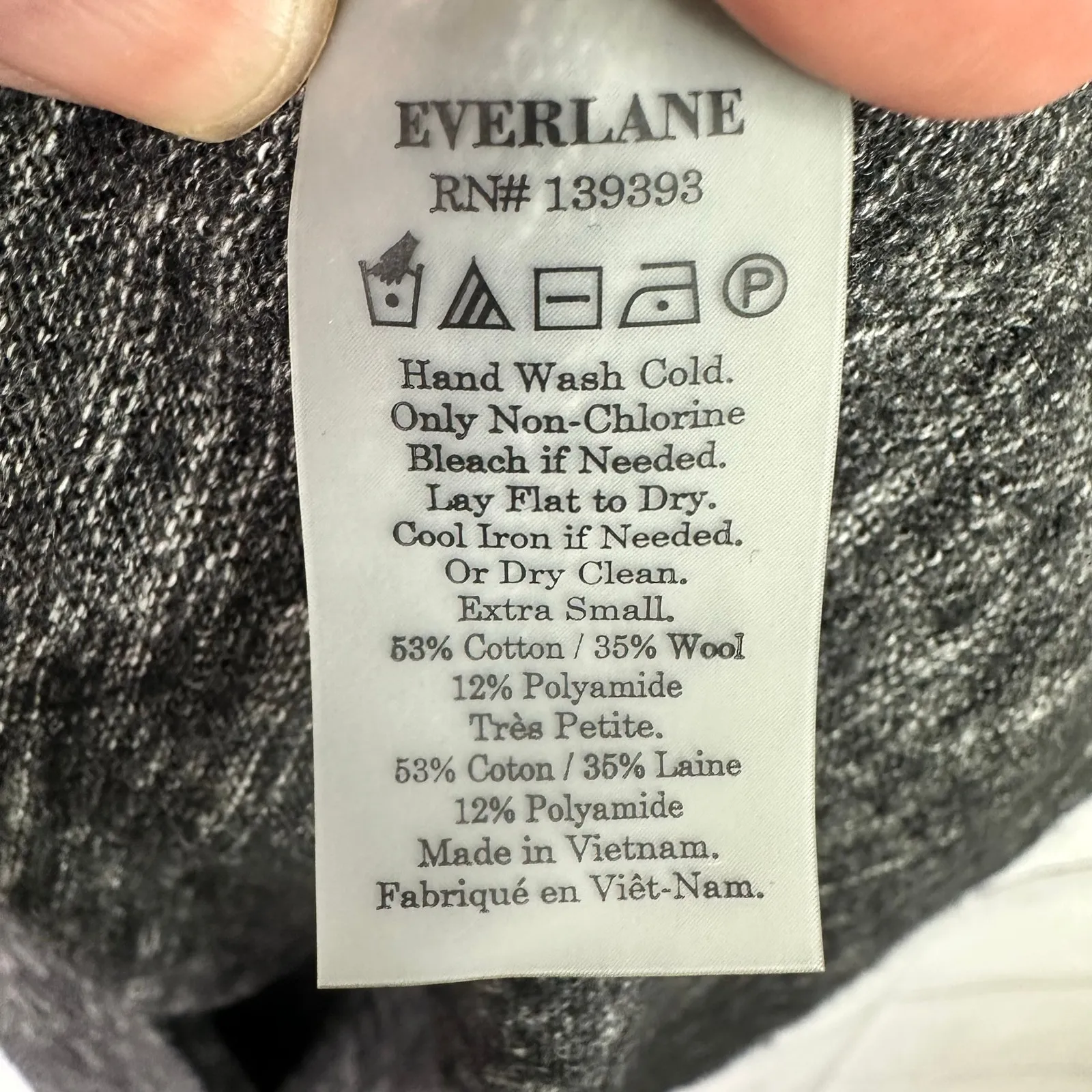 Everlane Womens size XS The Sweater Muscle Tank Top Tunic Marled Gray Minimalist - Image 8