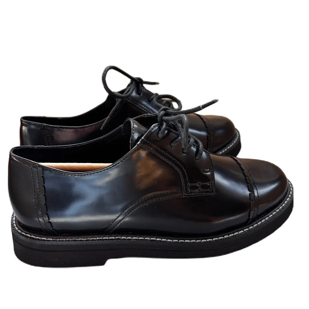 Donald‎ Pliner Leonardo Cap Toe Derby for Women Black Oxford Flats NEW Size 9 - Image 8