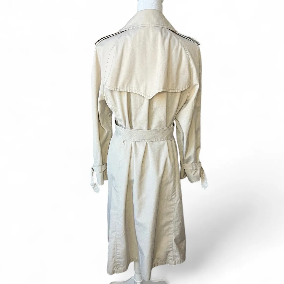 London Fog double breasted trench coat vintage quiet luxury tan raincoat - Image 6