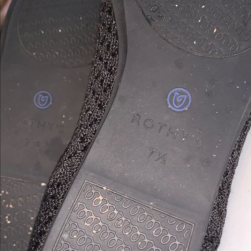 Rothy’s Black Honeycomb Knit Slip On Washable Loafer Flats 7.5 - Image 9