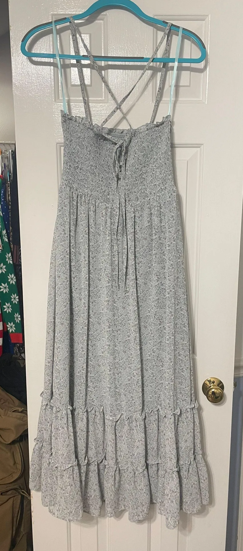 Light Blue Floral Maxi Dress Multiple Size M - Image 3