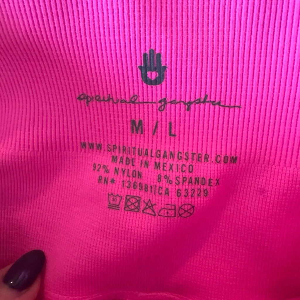 Spiritual Gangster - Love Sculpt Leggings Pink Haze Ribbed Sz M/L - Image 8