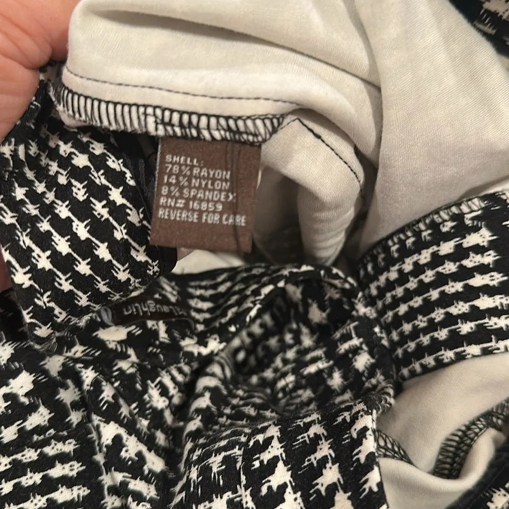 J MCLAUGHLIN HOUNDSTOOTH BLACK WHITE STRETCHY LEGGING JEGGING ANKLE PANTS 6 - Image 6