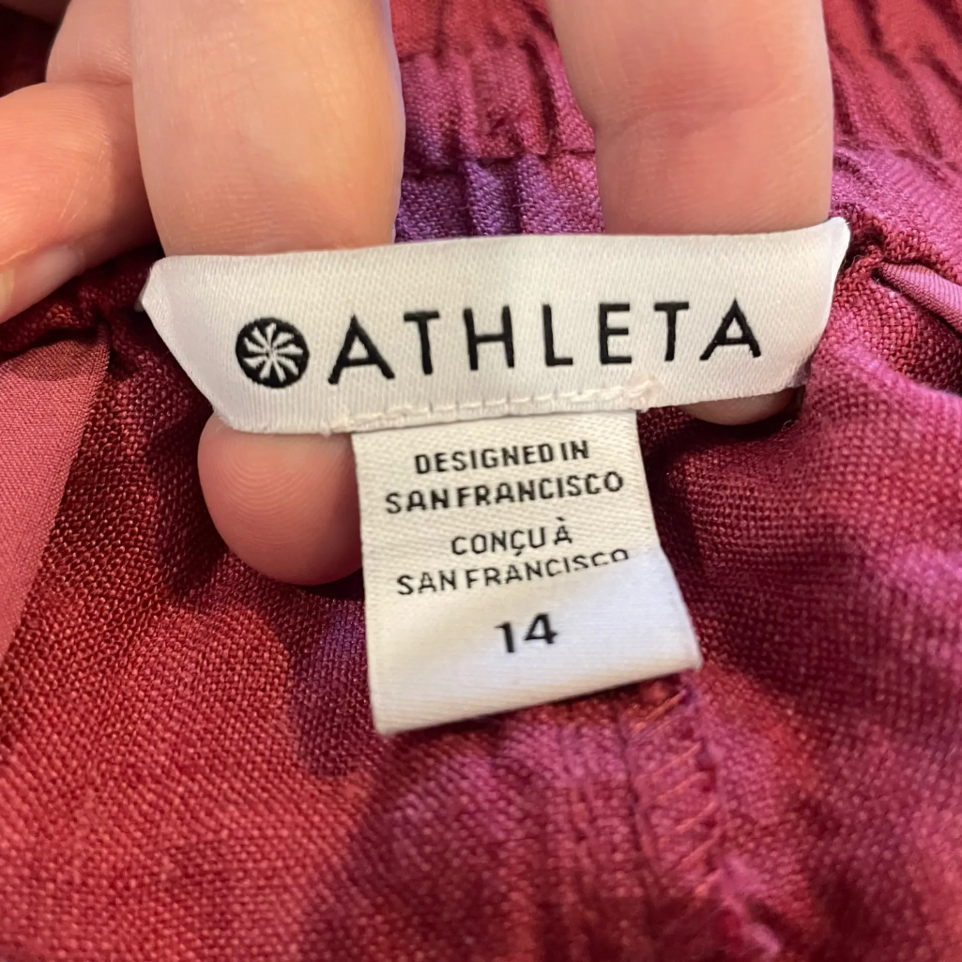 Athleta Retreat Linen Pants in Coffeeberry (Burgundy) - Size 14 - Image 5