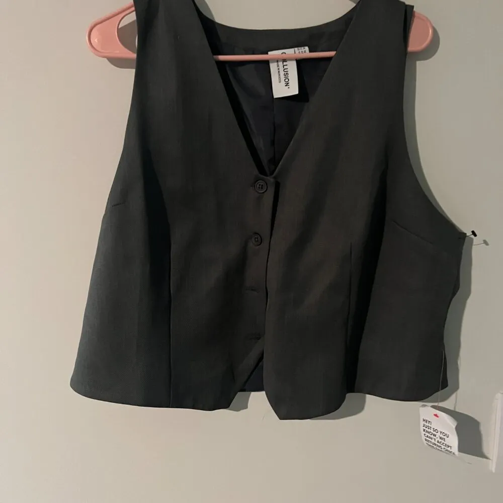 Collusion grey vest size 14 Gray - Image 4