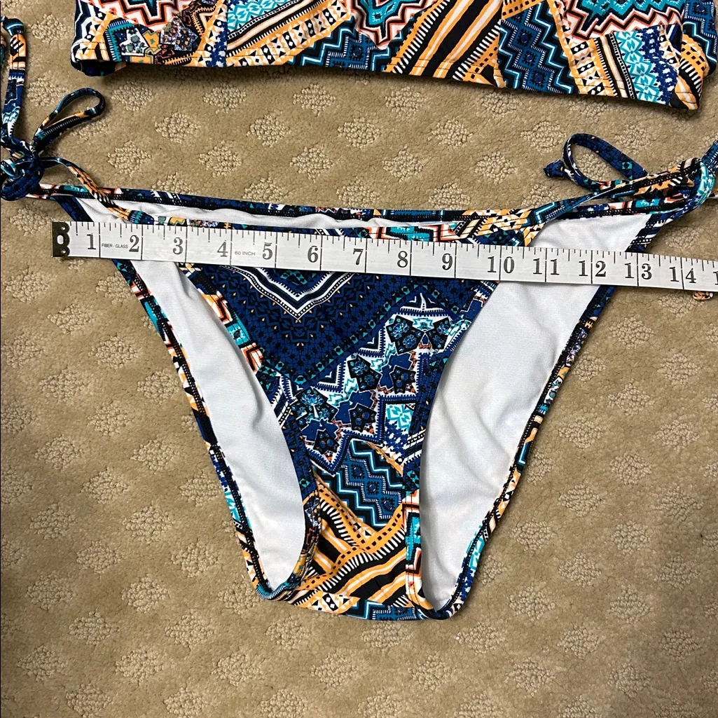 Express Blue and Orange Print Bikini, Medium/Large, NWOT - Image 4