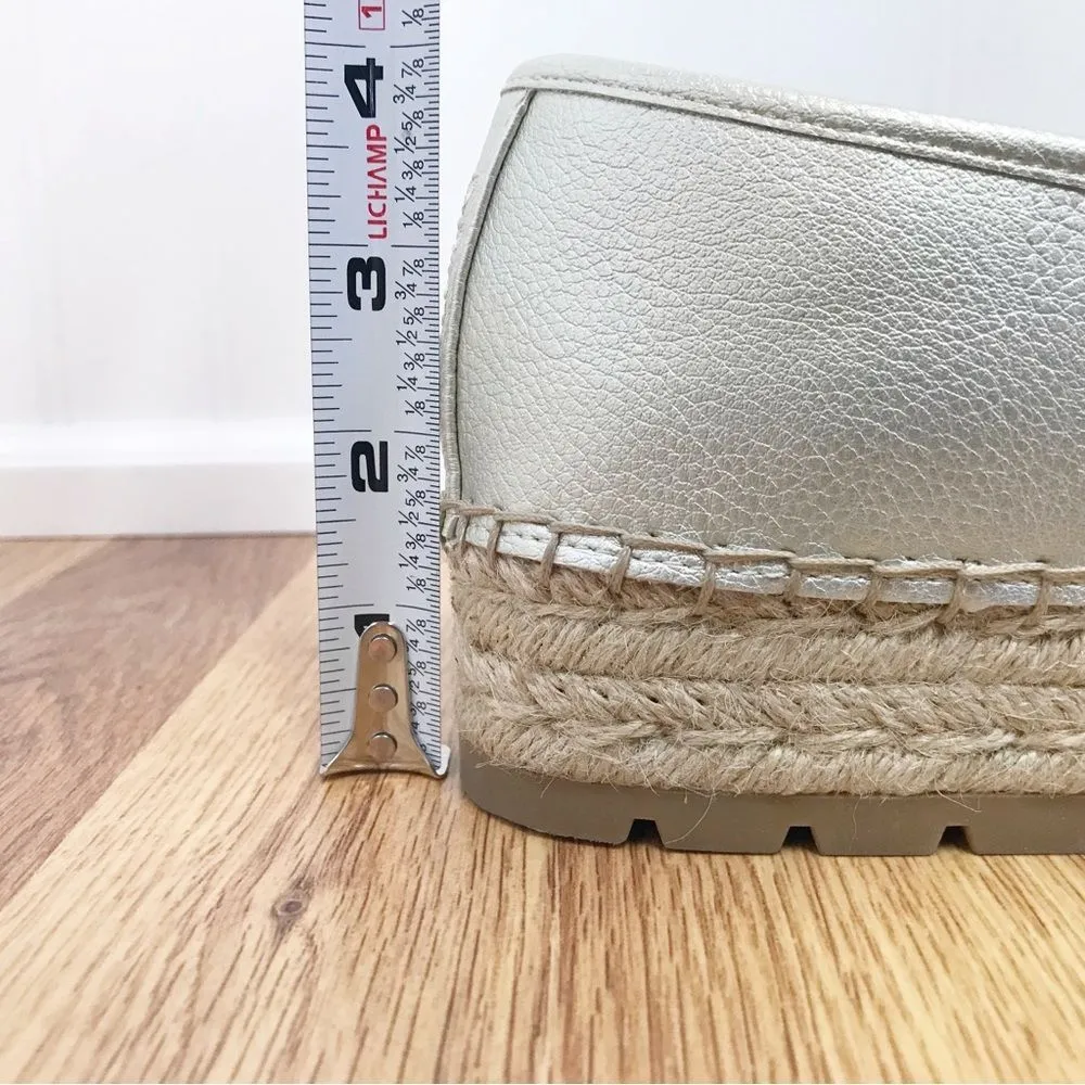 CIRCUS Sam Edelman Cora‎ Metallic Platform Espadrille Flat Gold Silver Size 10 - Image 13