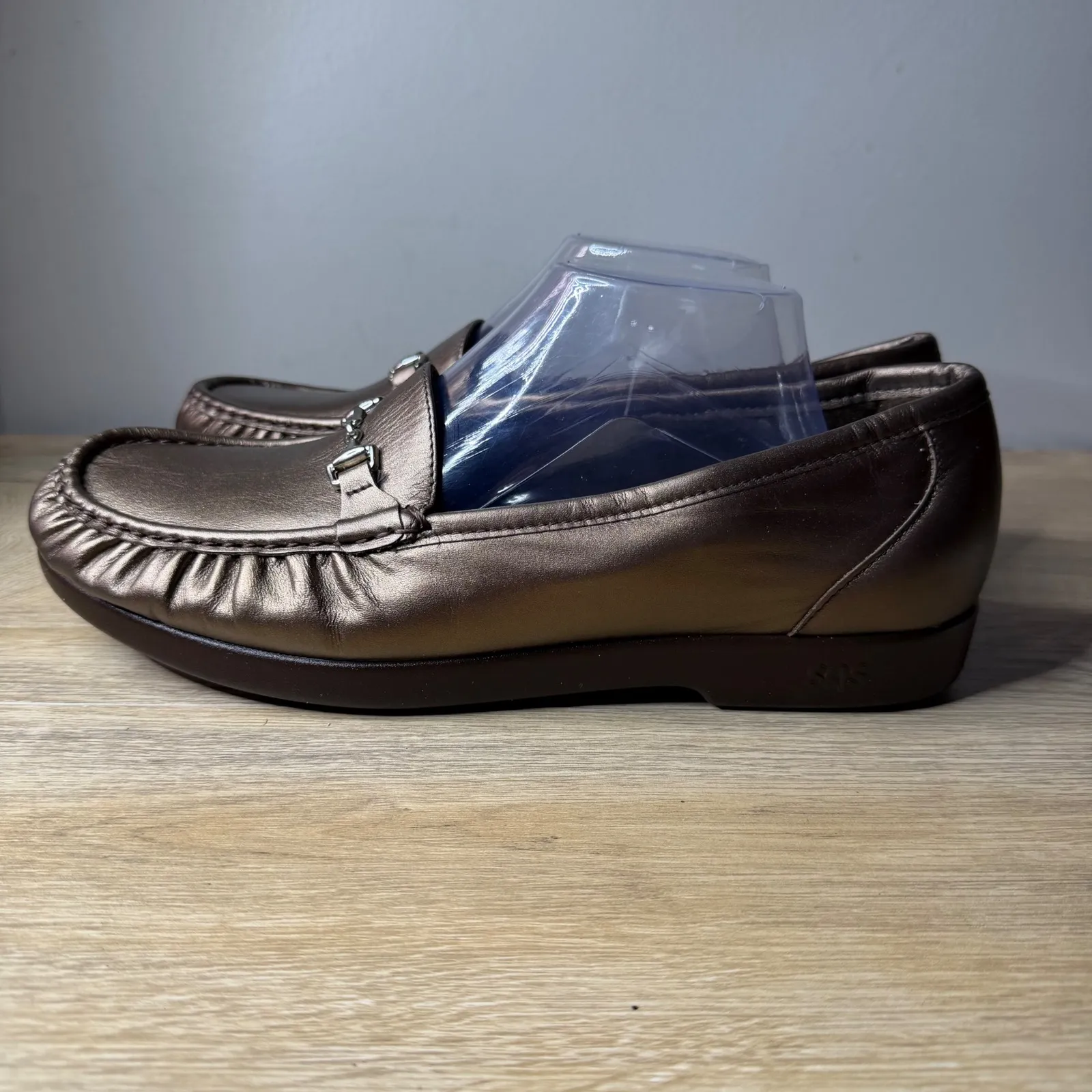 SAS Metro Loafers Women 12 WW Double Wide Bronze Metallic Horsebit Comfort Shoes Brown - Image 3
