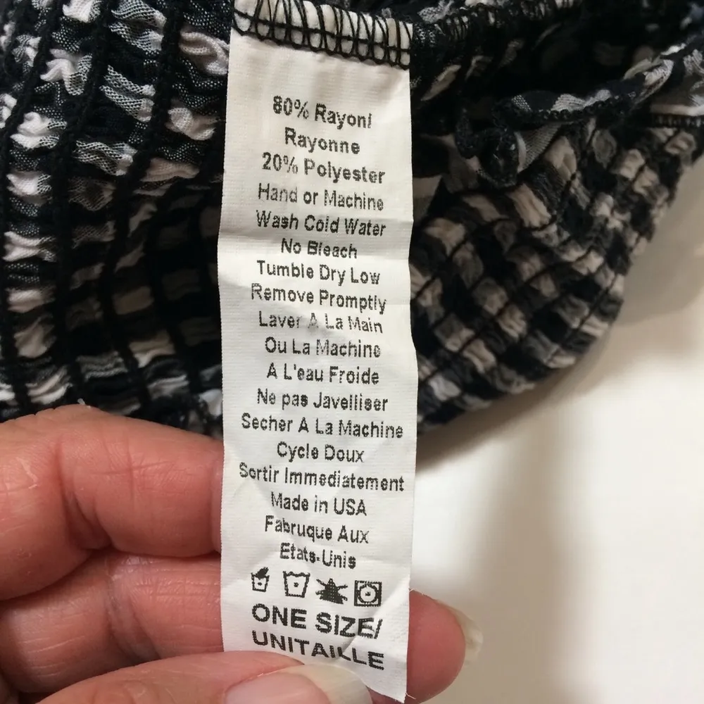 Brandy Melville  - John Galt Black & White Gingham Tube Top - Image 3