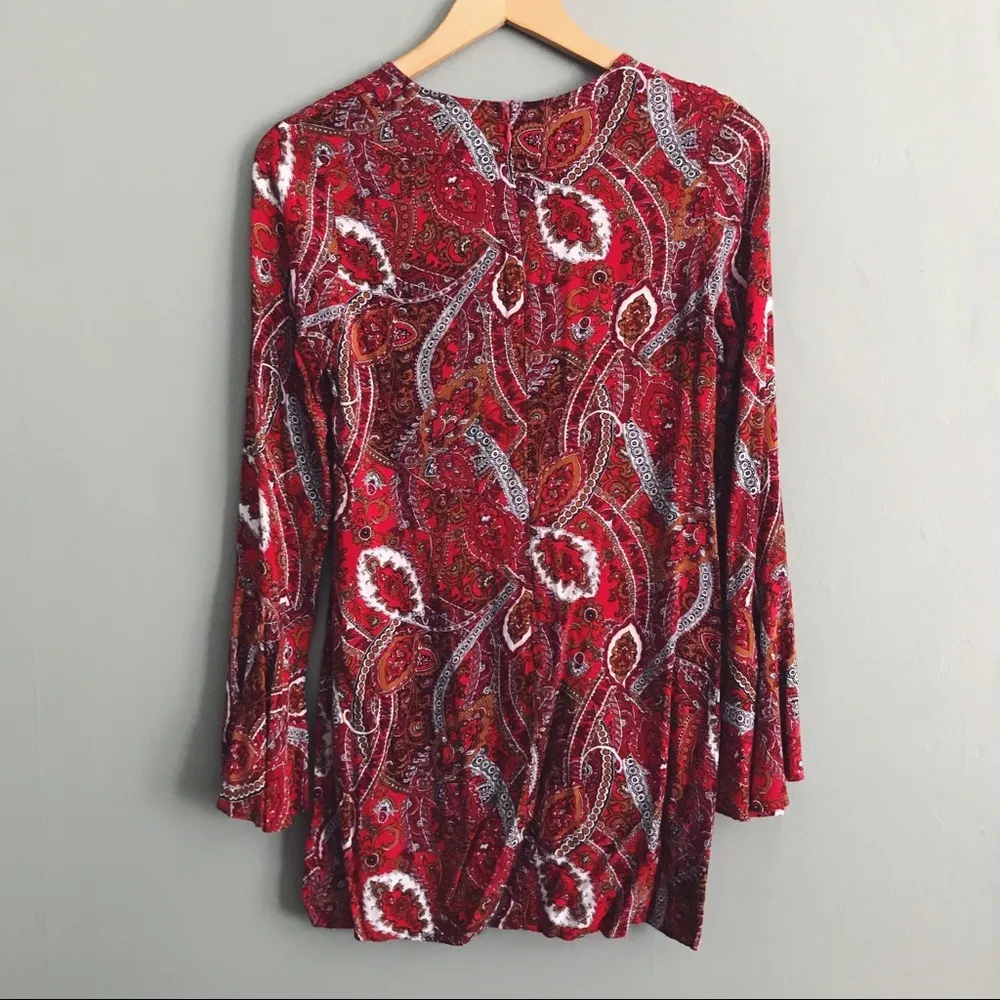 Cotton Candy LA Boho Mini Dress | Size XS Red - Image 7