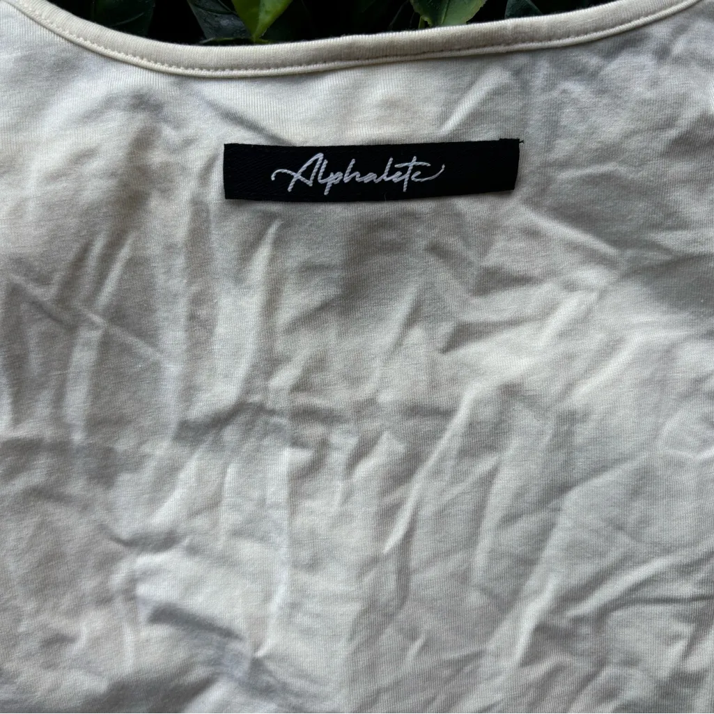 Alphalete Short Sleeve Cream Tee - Image 2