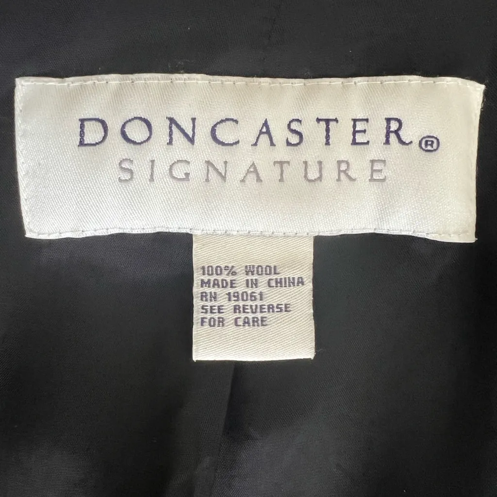 Doncaster Signature Vintage Black Wool Blazer Jacket Minimalist Plus size 14W - Image 4