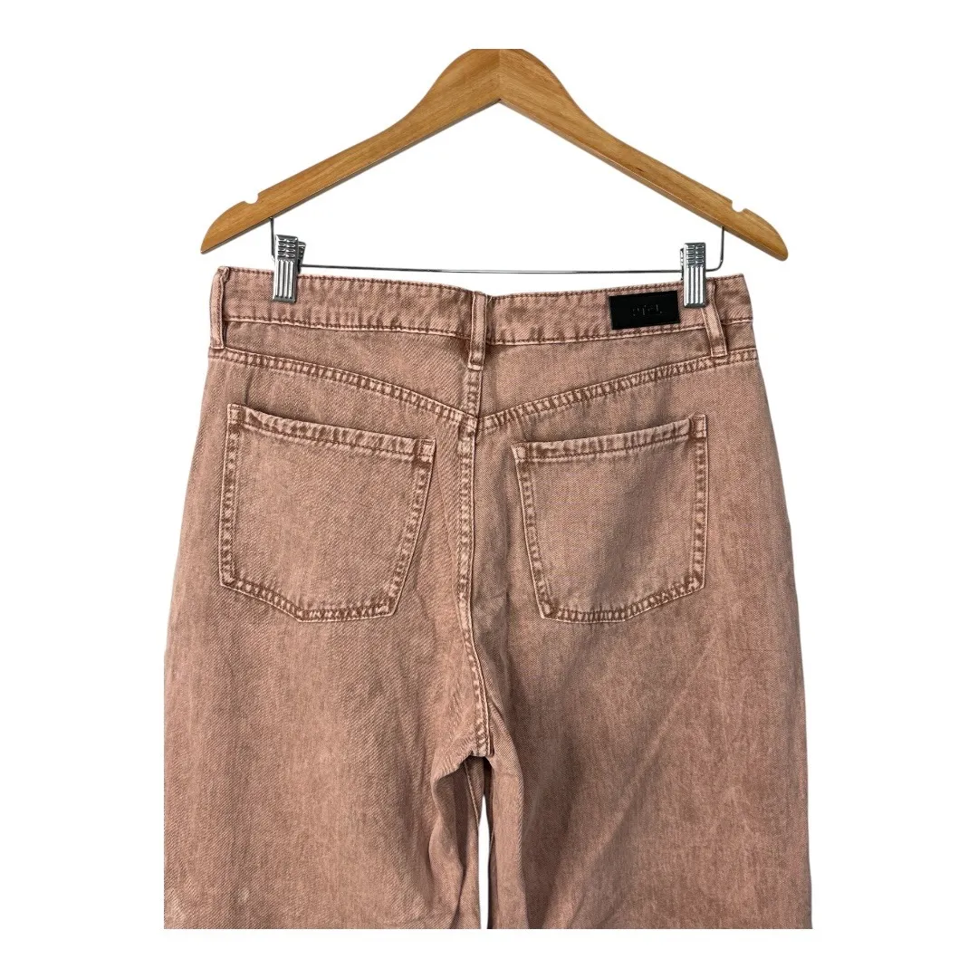 PTCL Wide Leg Jeans High Rise‎ Straight Leg Denim Pants Pink Women Size 31 - Image 5