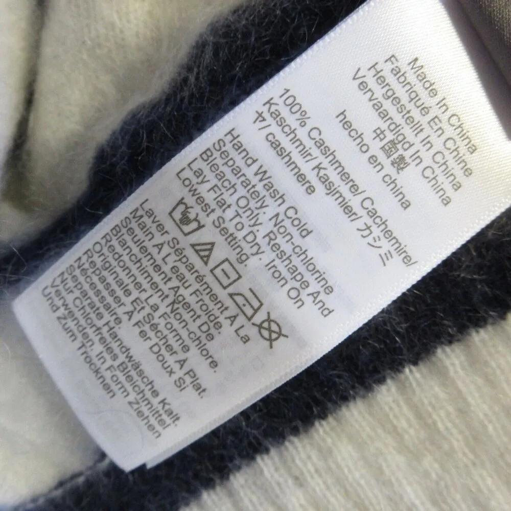 NWT J.Crew Brushed Cashmere Fitted Cardigan in Natural Navy Stripe Sweater S - Image 5