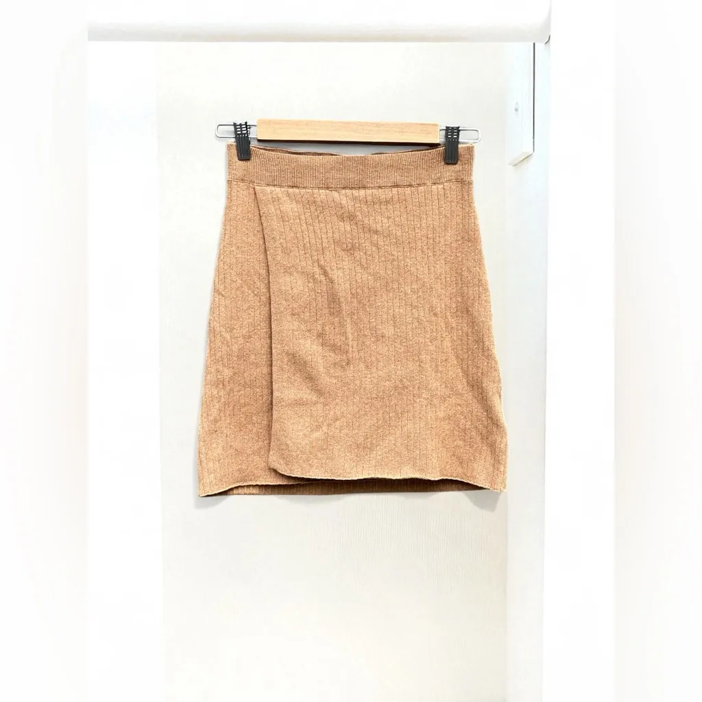 Free People Mod Wrap Skirt inCaramel  Heather - Image 2