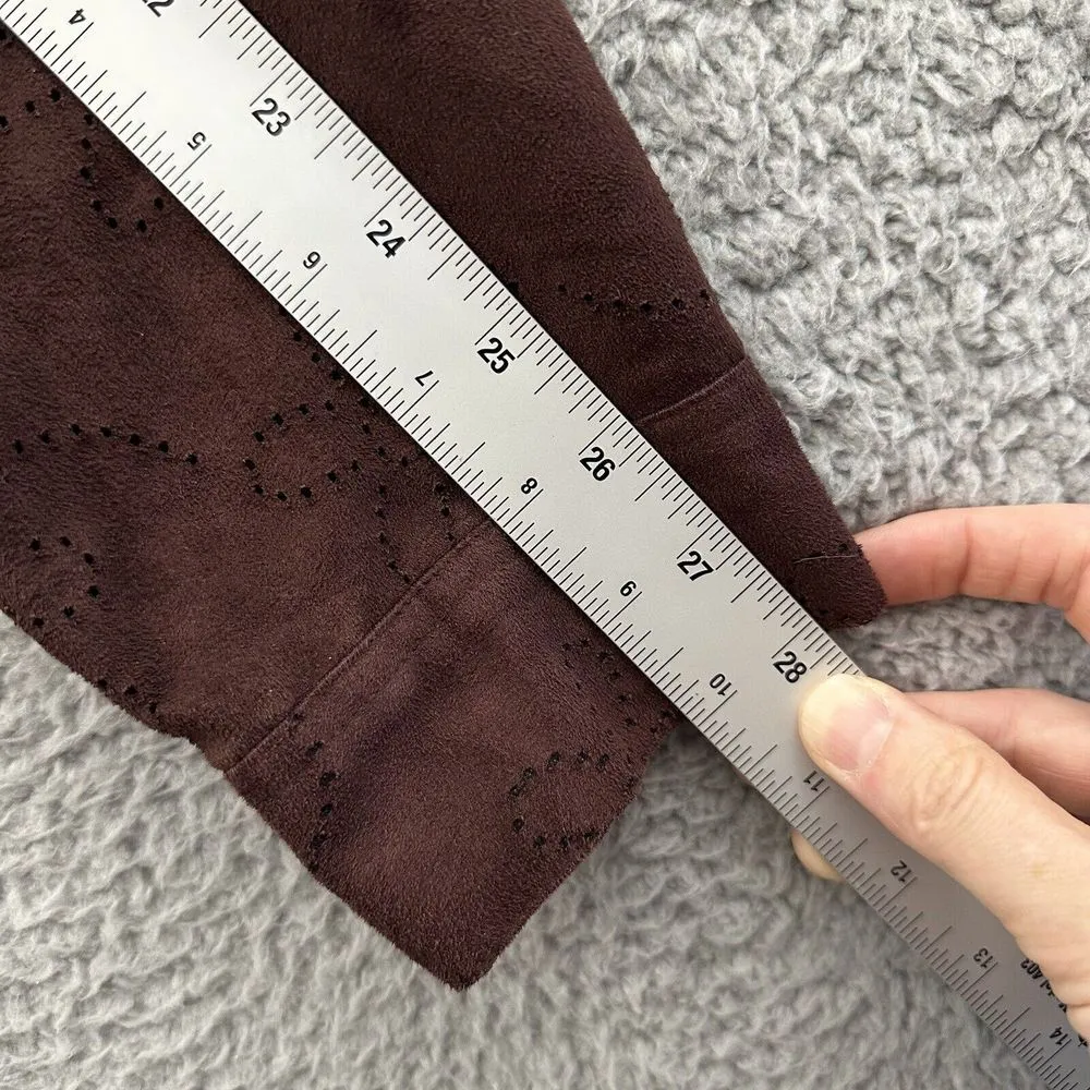 Vintage Sag Harbor Faux Suede Button Up Shirt Eyelet Grunge Western Retro Size L - Image 10