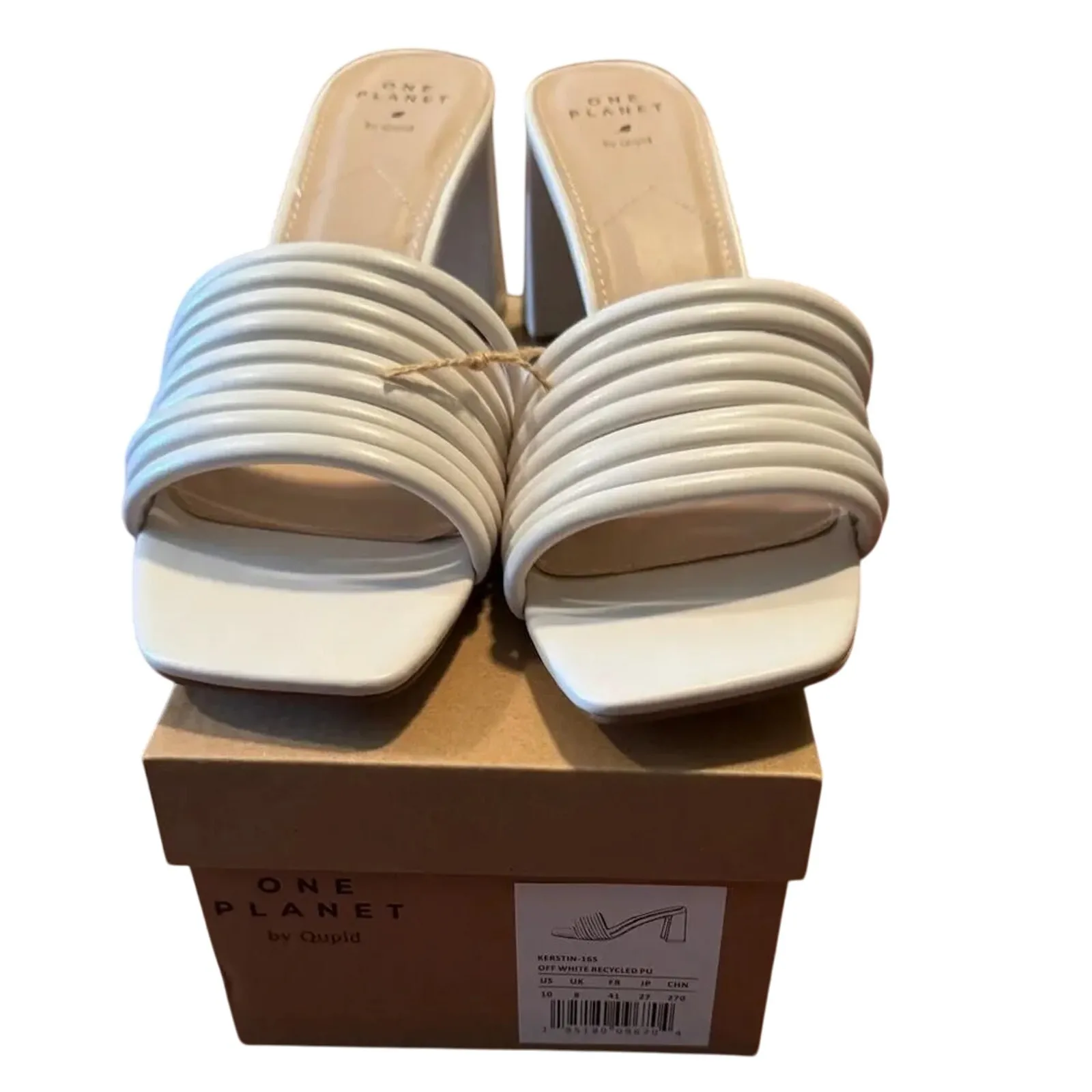 ONE PLANET by QUPID Kerstin Strappy Block Heel Sandal, Size 10, New w/ Tag Box - Image 5