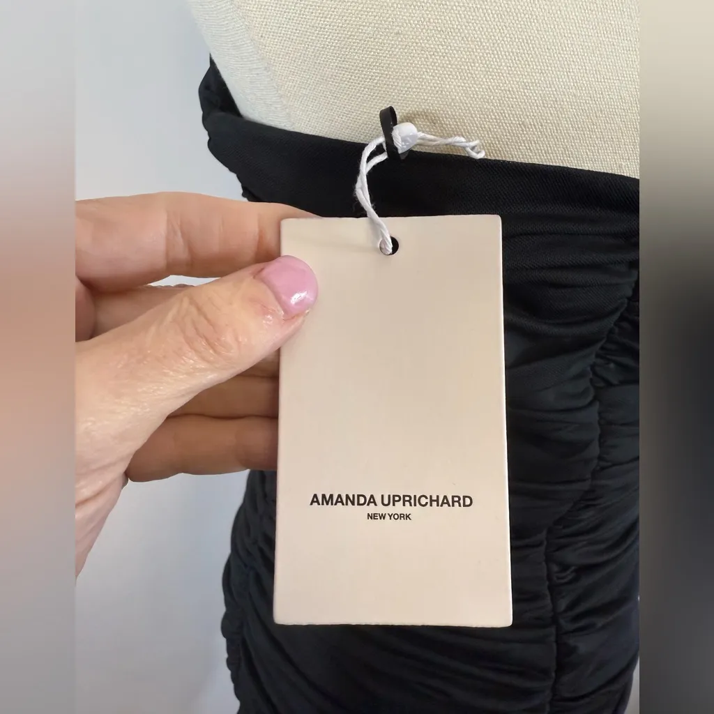 NWT Amanda Uprichard Strapless Lopez Midi Dress in Mesh‎ Black Sz Small $264 - Image 9