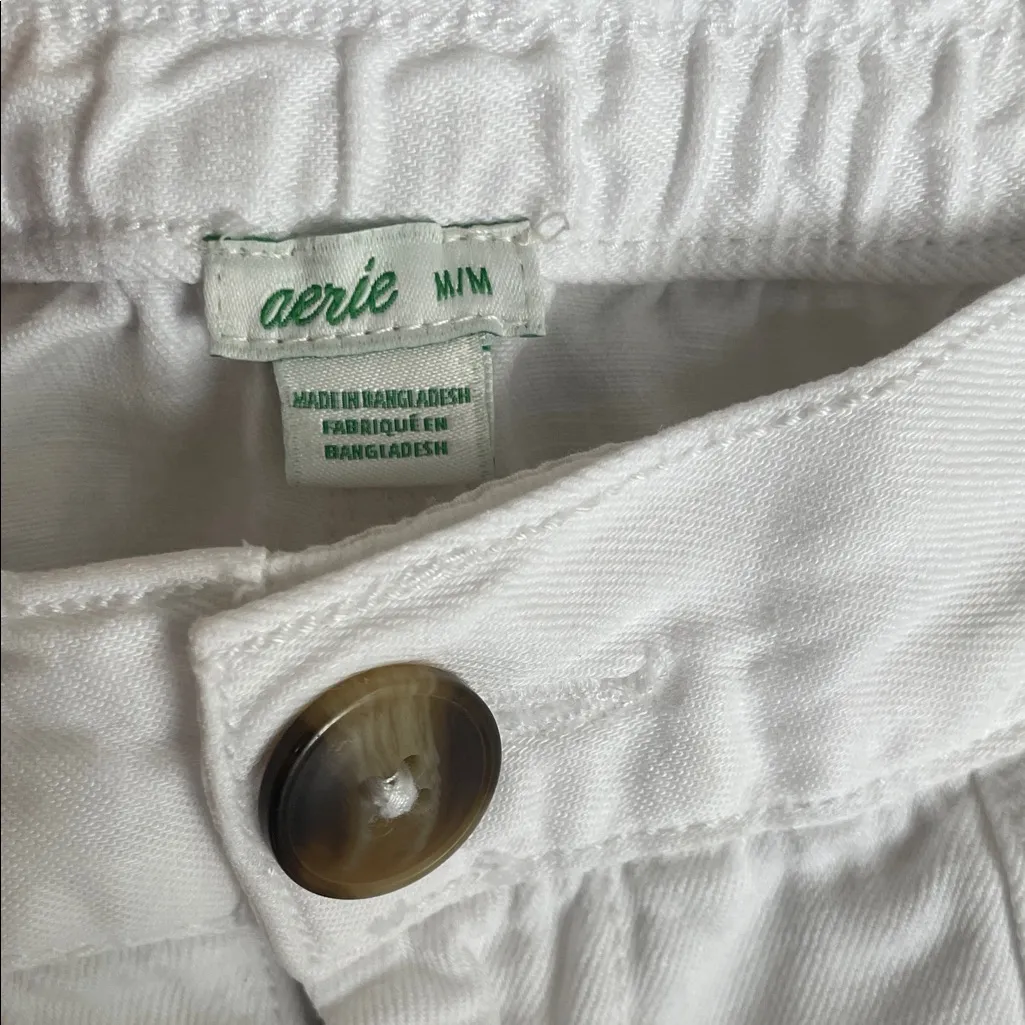 Aerie White Frayed Hem Jean Shorts - Image 2