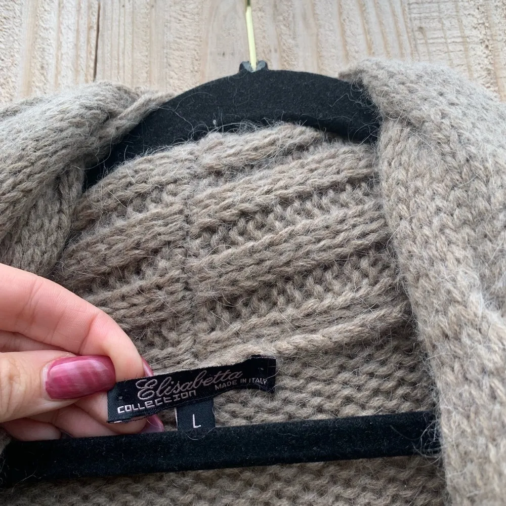 Elisabetta Collection Mohair Wool‎ Blend Open Front Cardigan Sweater Large - Image 5