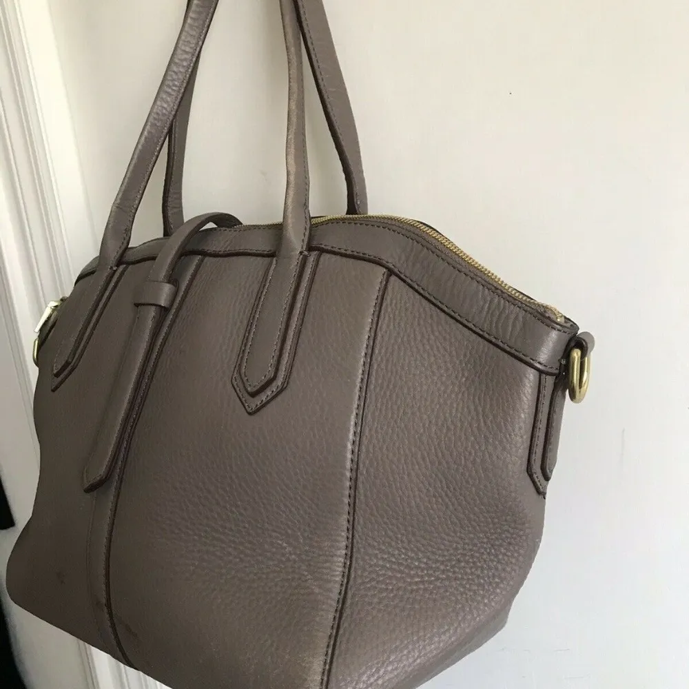 J Crew Large Light Brown Leather Trapeze Tote - Image 7