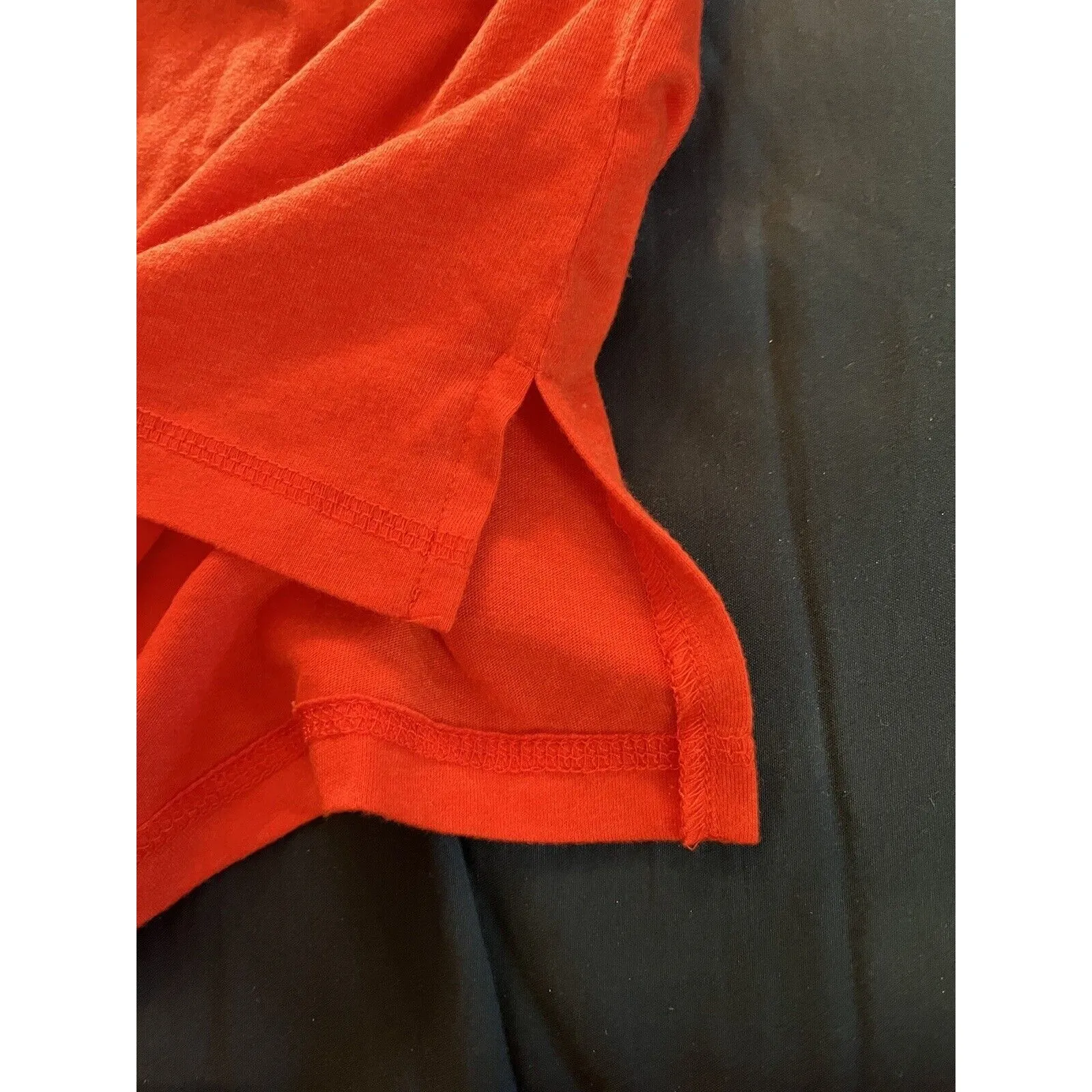 Harley Davidson T Shirt Orange & White Striped Sleeves Women XS Baton Rouge LA - Image 5