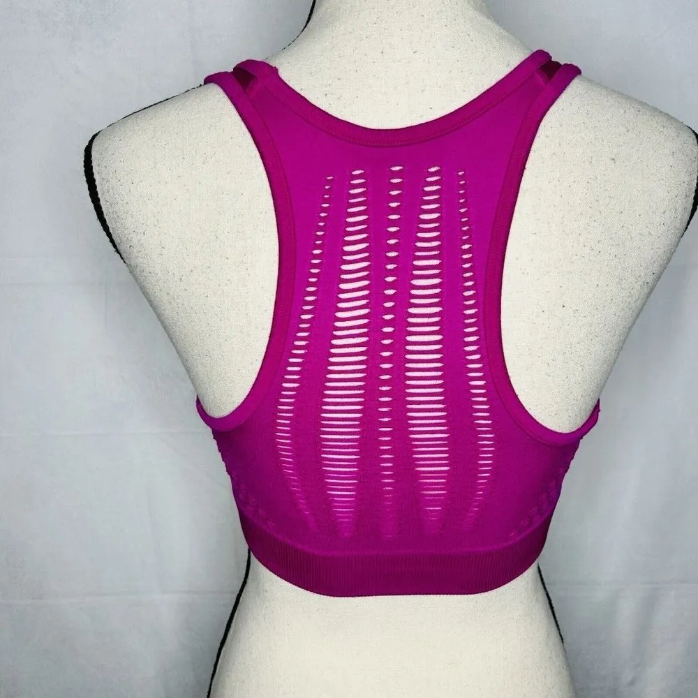 Victoria Secret SPORT Bralette Bra Bright Fuchsia Pink Cut Out Wireless Sz S - Image 6