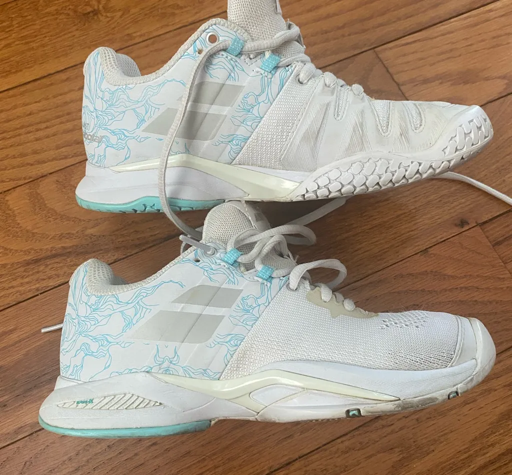 Women's Babolat Propulse Blast AC Blue White Tennis Shoes Size 6 31S20447 White - Image 1