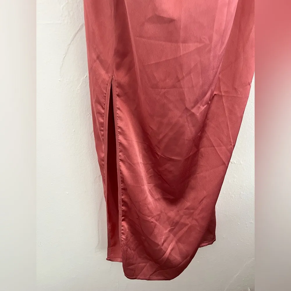 Pretty Little Things Rose Strappy Satin Cowl MIDI Dress - Image 7