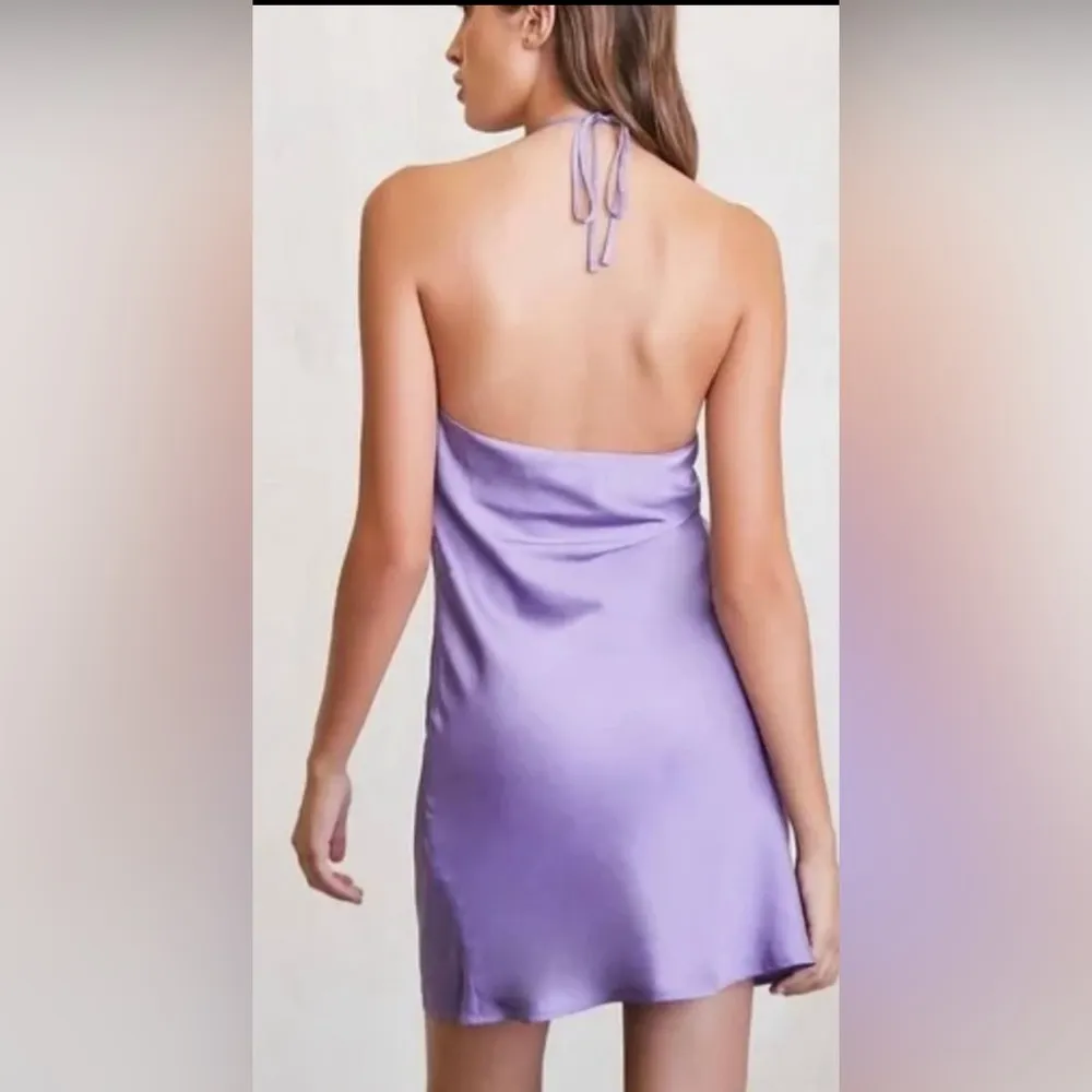 Purple Silk Halter Neck Slip Style Mini Dress Only Worn Once! - Image 6