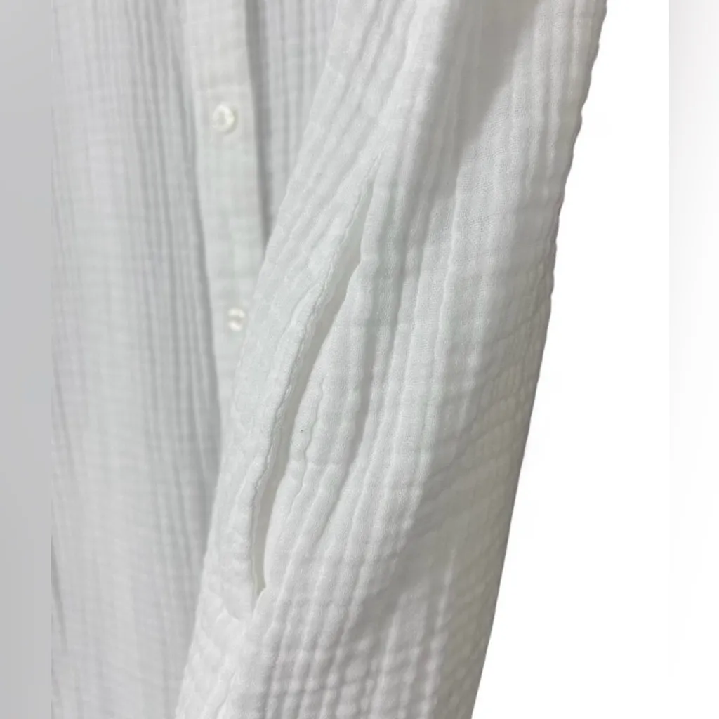 Lou & Grey Triple Cloth Maxi Pocket Shirtdress White | Size L - Image 7