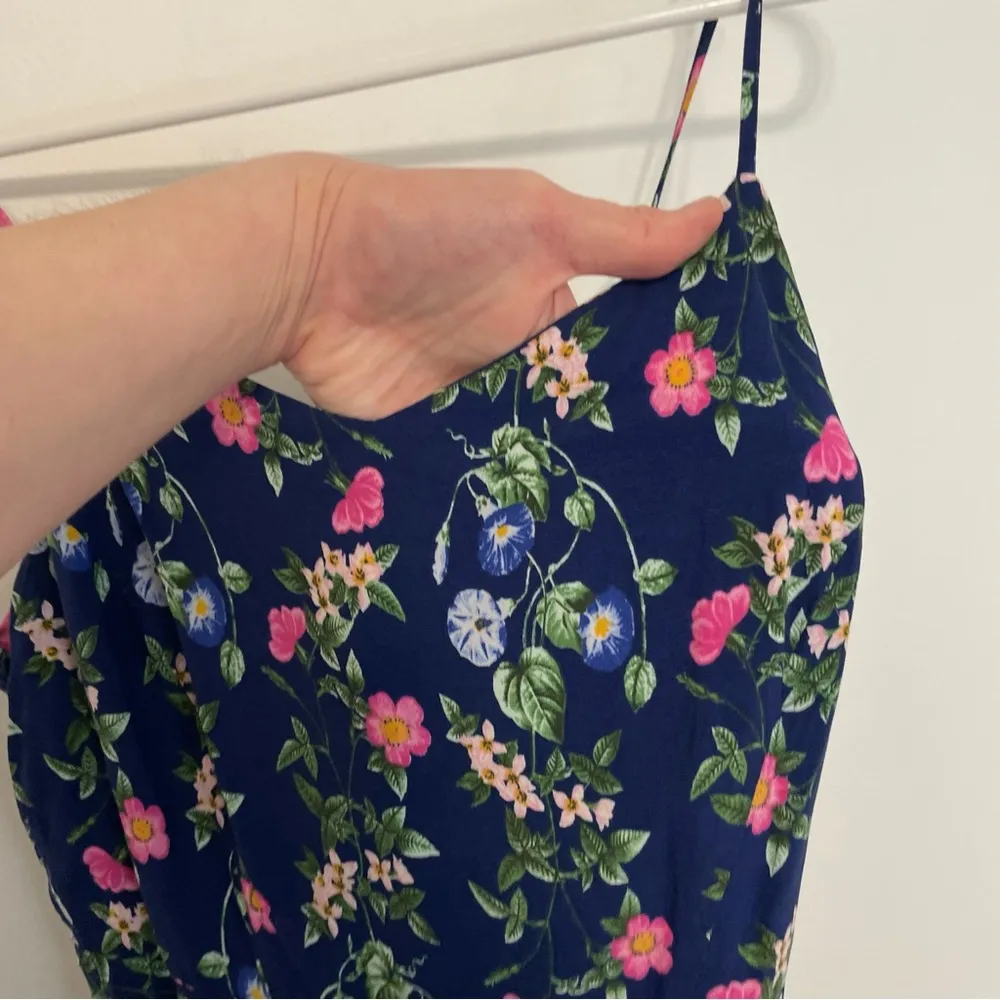 OLD NAVY Fit & Flare Cami Dress Navy Blue Green Pink Floral Sleeveless Mini Work - Image 8