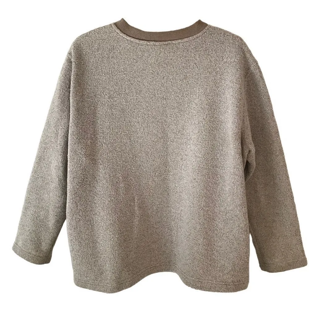 Vintage Y2K Bon Worth birds of winter Christmas button up grannycore cardigan PL Tan Size L - Image 5