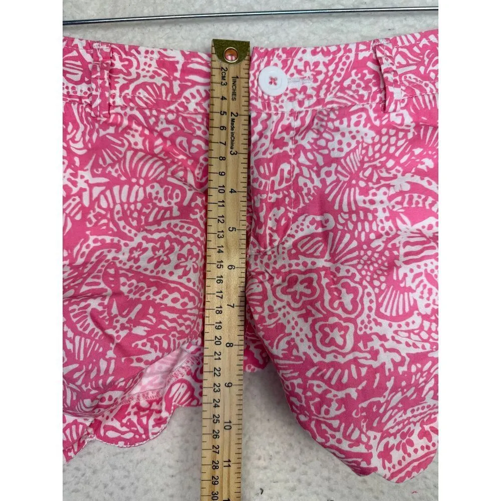 Lilly Pulitzer Get Crackin' Scallop‎ Hem Buttercup Shorts Size 4 Excellent - Image 4