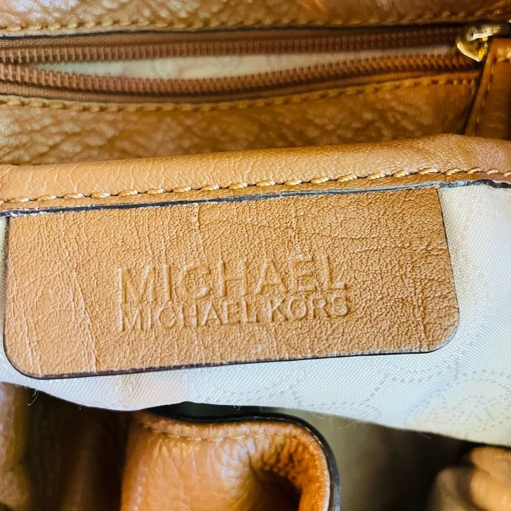 Michael Michael Kors brown leather chain shoulder bucket purse - Image 5