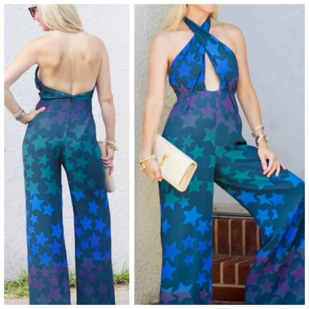 Mara Hoffman Star Blast Cross Jumpsuit, Midnight Navy (Blue) sz. 4 - Image 6