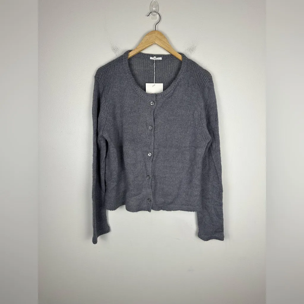 Nia Ariana Cardigan Grey Wool Relaxed Fit Women’s Sz S Gray - Image 10