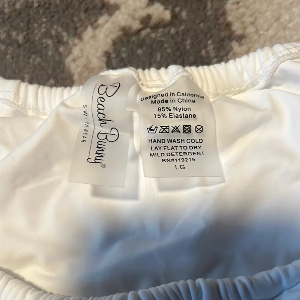 Beach Bunny White Bikini Bottom with Chain Detail - Image 2