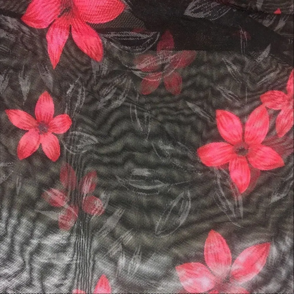 Carol Wior Floral Sheer Swimsuit coverup Pants Size L/XL Black - Image 7