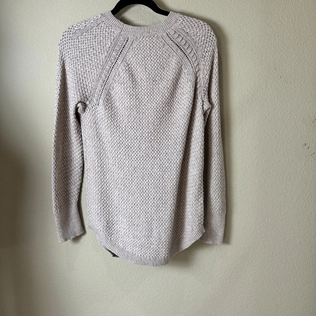 LOFT Sweater Size Large Nubby Neutral Tan Soft Knit - Image 8