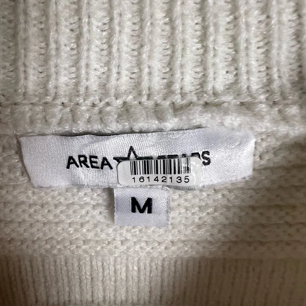 Area Stars White Open Back Knit Long Sleeve Mock Neck Sweater Mini Dress Size M Size M - Image 15