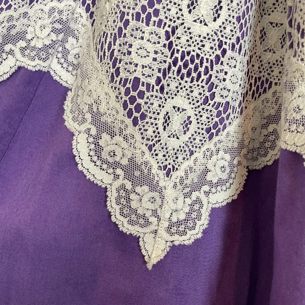 Handmade Skirt Lace Purple‎ White Elastic Waistband Country Line Dance Rodeo - Image 6