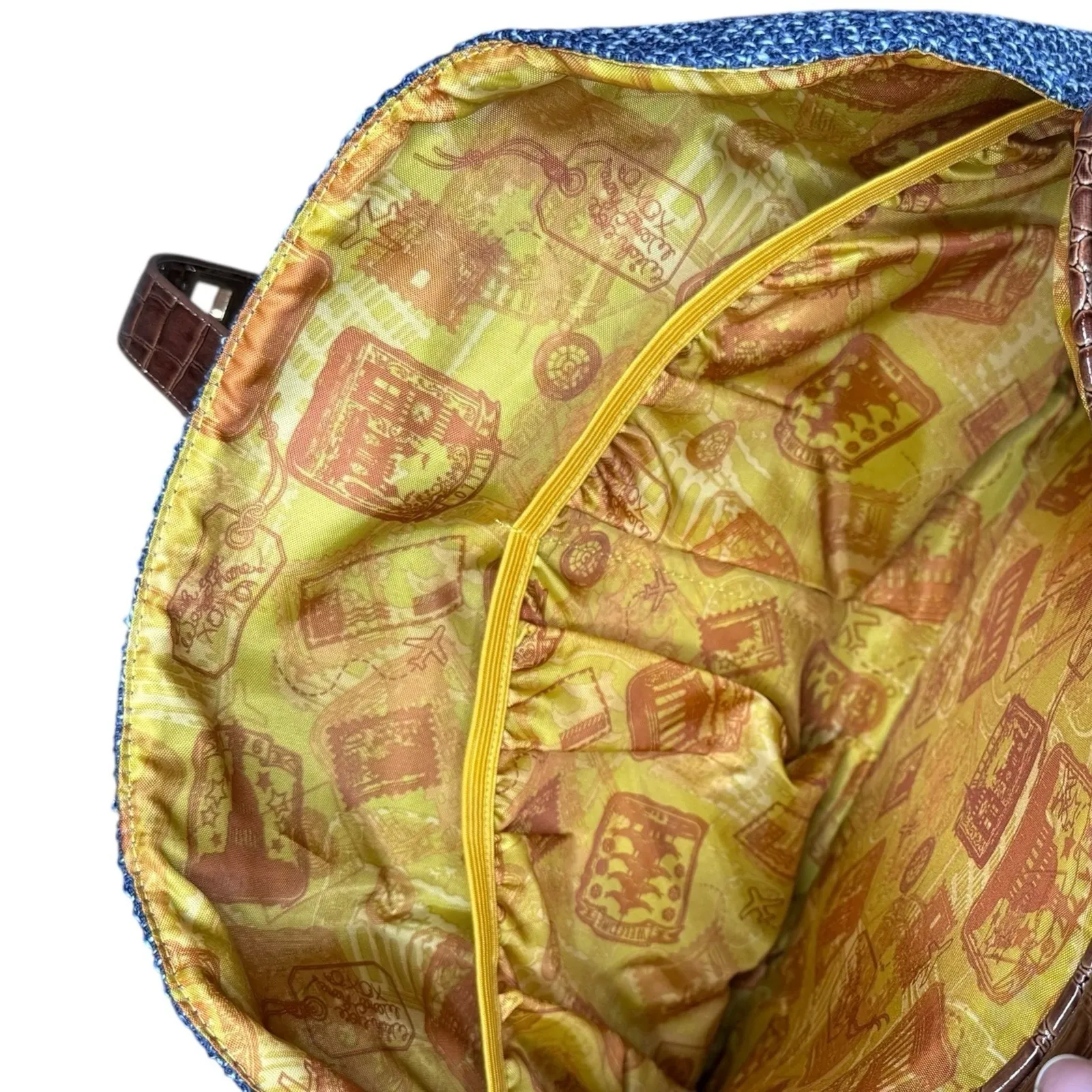 NWOT Samantha Brown Vintage Tweed Tote Blue Carry On Luggage Weekend‎ Bag - Image 7