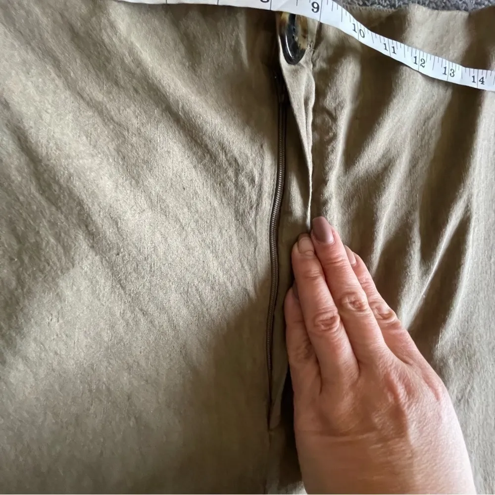 Zara linen blend highwaisted cropped pants XL - Image 11