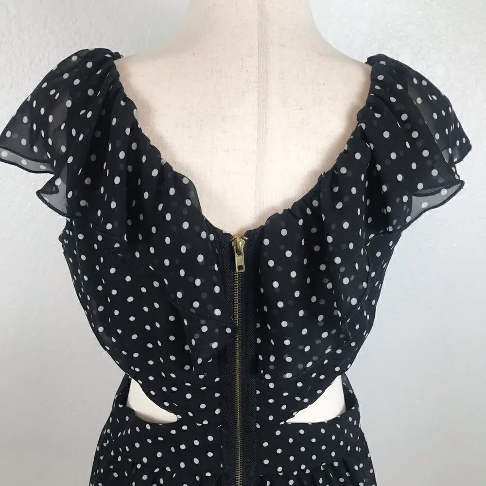 Y2K vintage speechless polkadot cut out dress L Black Size L - Image 5