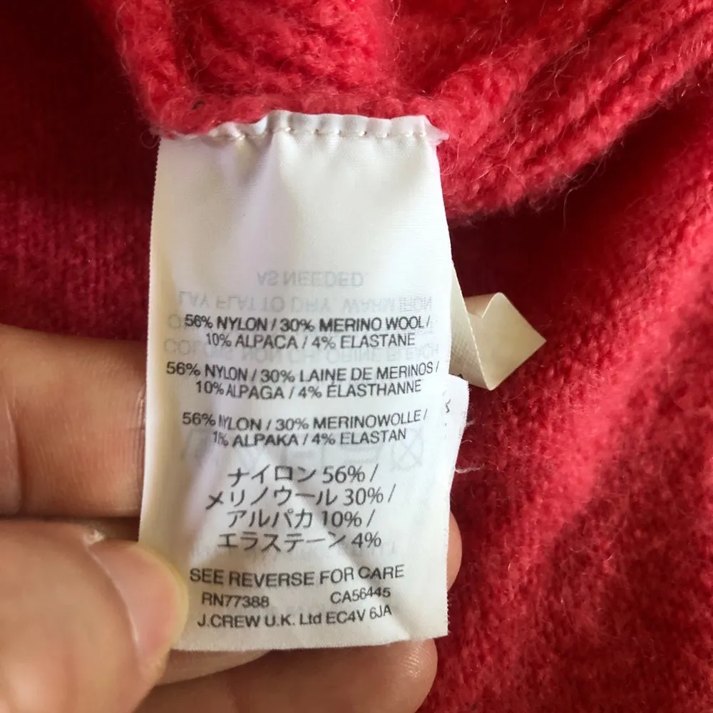 J. Crew Merino Wool Women's Melon Pink V-Neck Soft Sweater Size XS - Image 9