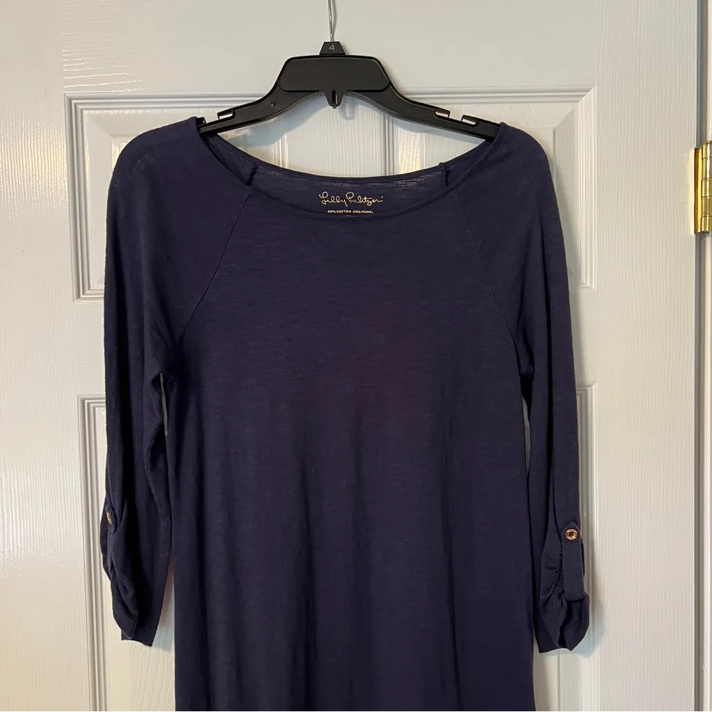 Lilly Pulitzer Sophie dress navy boat neck XS - Image 3