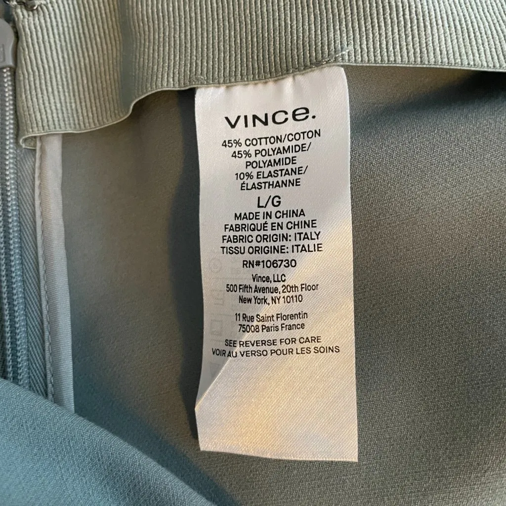 Vince Women L Sea Stone Gray Crop Flared Pants Flat Front Side Zipper Minimalist - Image 9